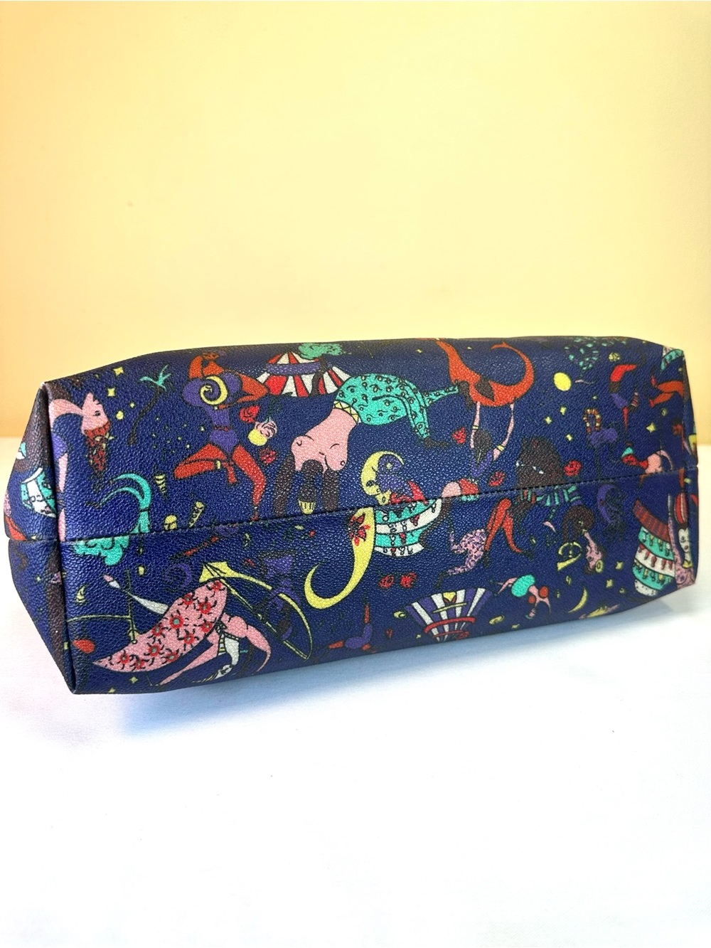 Piero Guidi Chiara Tote “Magic Circus” Coated Canvas Calfskin Straps Italy - Picture 12 of 17